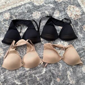 Lot 4 Warner's Black Nude Front Closure Bra Set 34B - New w/o Tags